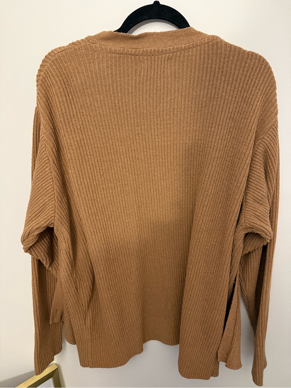 Topman Tan Ribbed Open-Front Cardigan - Picture 3 of 3